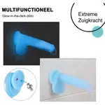 Glow in the Dark Dildo KlicLok and Suction Cup 20 CM Blue