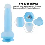 Glow in the Dark Dildo KlicLok en Zuignap 20 CM Blauw