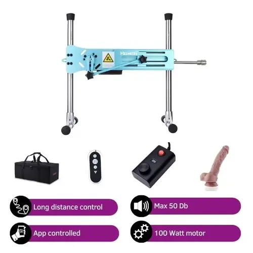 Pro 1 Premium Seksmachine 2.0  Smart App met dildo en afstandsbediening Blauw