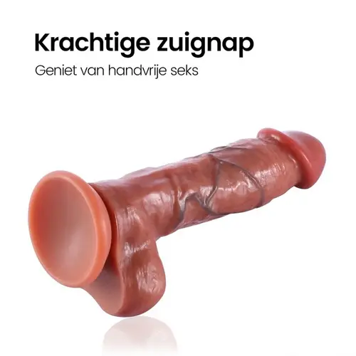 21CM Realistic Veined Dildo, Double Layered Silicone Dildo with Suction Cup