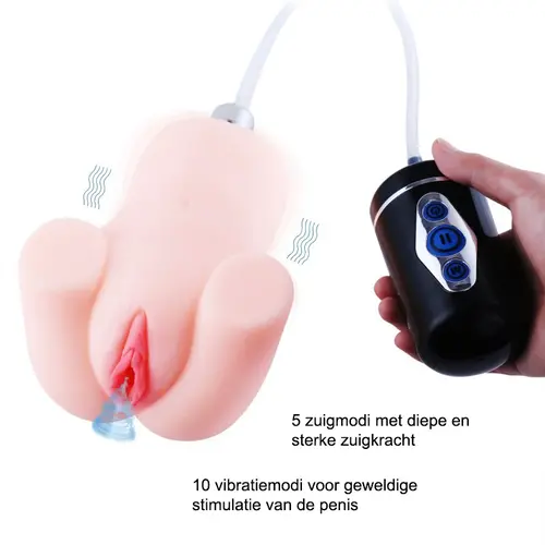 Handgehaltene künstliche Vagina mit Saugfunktion und Vibration!