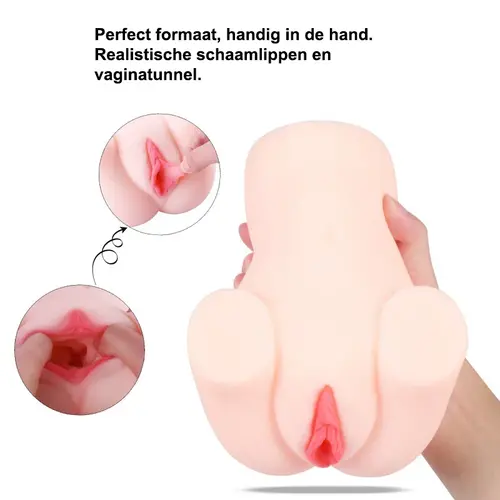 Handheld Kunstvagina met zuigfunctie en vibratie!