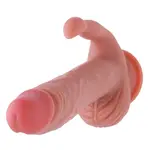 Saugnapf Kaninchen Dildo mit Klitoris Stimulator 21 cm