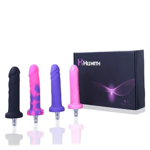 Buntes Dildo-Set für Hismith Premium mit QAC, 4 Stück mit 4 verschiedenen Eicheln!