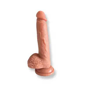 Zuignap Dildo Flesh Medisch Goedgekeurde Siliconen 18 CM