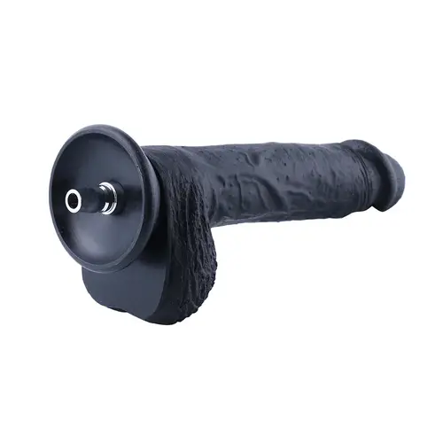 Dildo Schwarz 22 CM Medizinisch zugelassenes Silikon Quick Air Connector