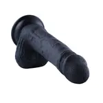 Dildo Schwarz 22 CM Medizinisch zugelassenes Silikon Quick Air Connector