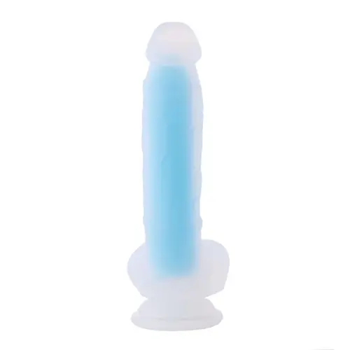 Silicone Suction Cup Dildo Fluorine Blue