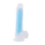 Silicone Suction Cup Dildo Fluorine Blue