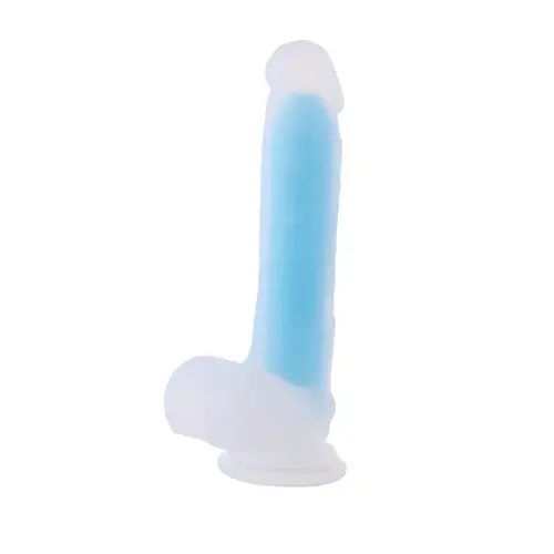 Silicone Suction Cup Dildo Fluorine Blue