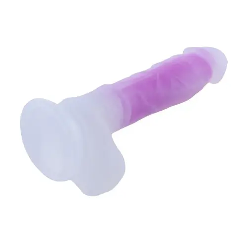 Silicone Suction Cup Dildo Fluorescent Pink