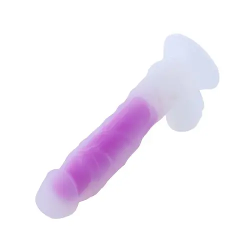 Silicone Suction Cup Dildo Fluorescent Pink