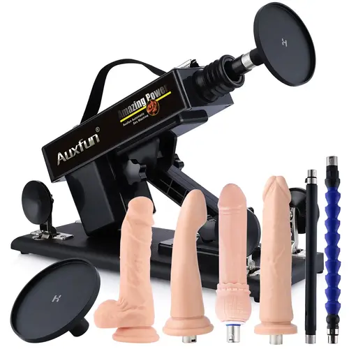 Auxfun® Basic Sexmachine - Pakket Lorenzo Met Dildo’s en Accessoires