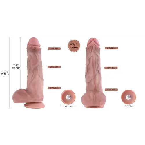 Gearderde Vibrerende Large Dildo 25 cm KlicLok
