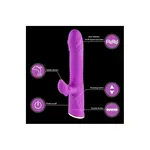 Telescopische Dildo vibrator Ricky 280 RPM Likken Stoten Vibreren