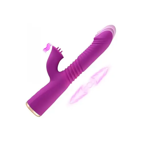 Telescopische Dildo vibrator - Stotend Likkend Vibrerend