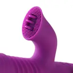Telescopische Dildo vibrator - Stotend Likkend Vibrerend