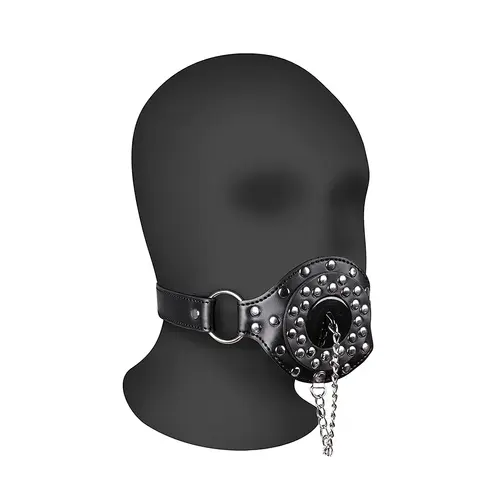 Open Mouth Gag met Stop - Zwart