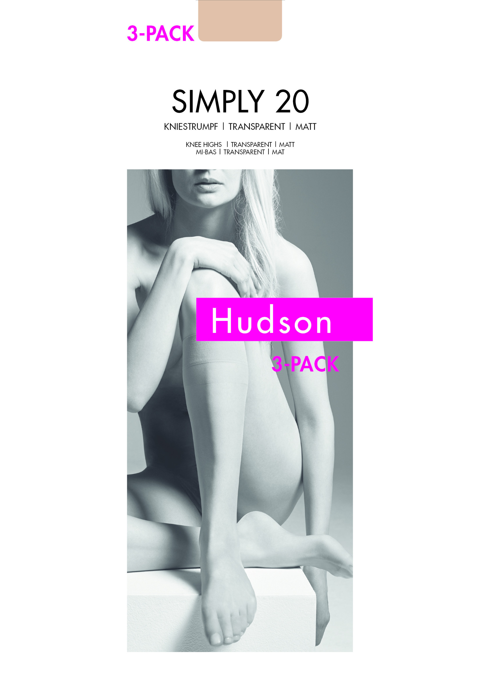 Hudson Simply 20 kniekousen Zwart