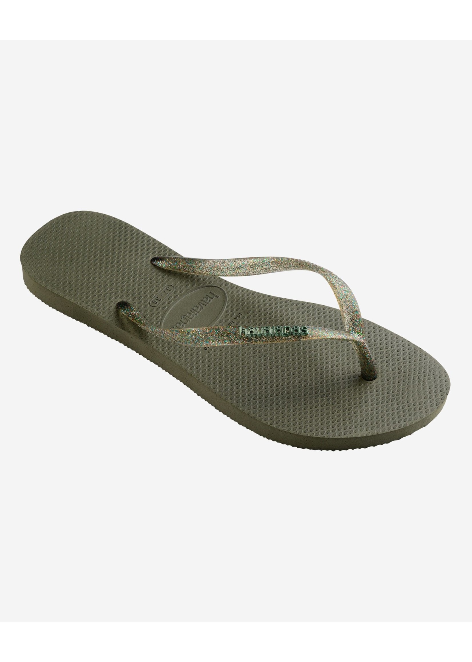 Havaianas Slim  Logo Metallic Musgo groen