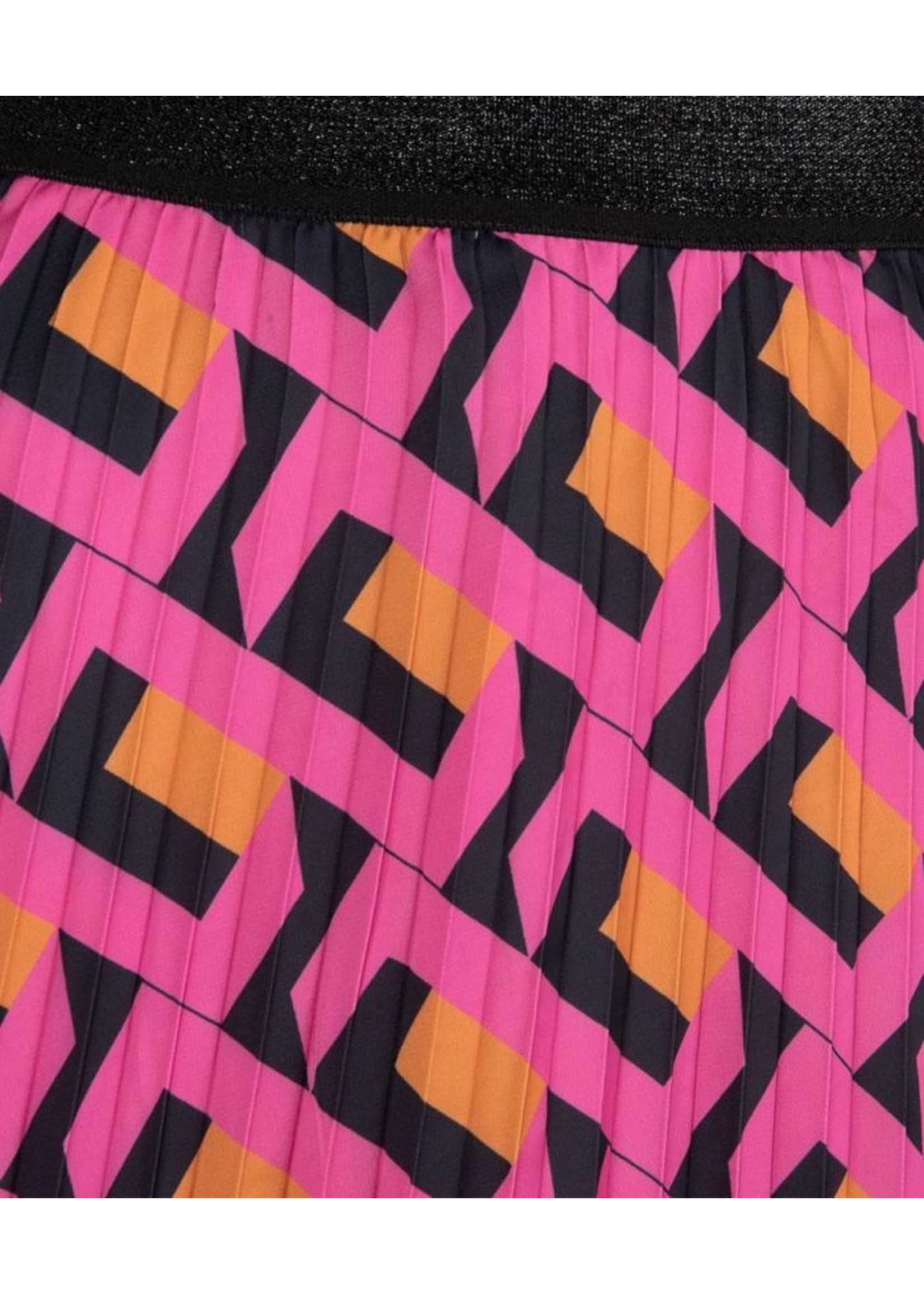 EsQualo Skirt plisse geo print