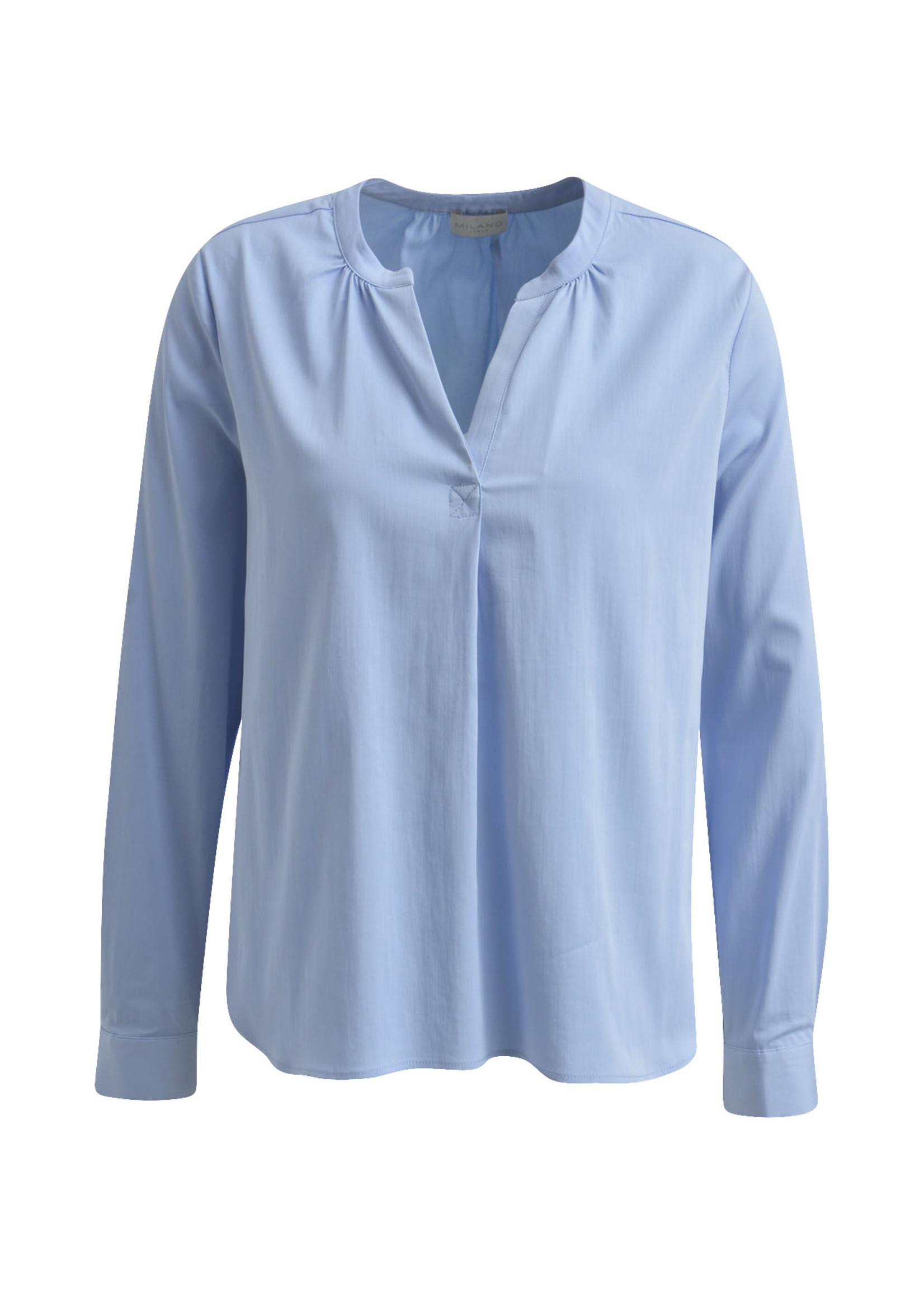 Milano Blouse with V-Neck, cuffs and gathering at neckline