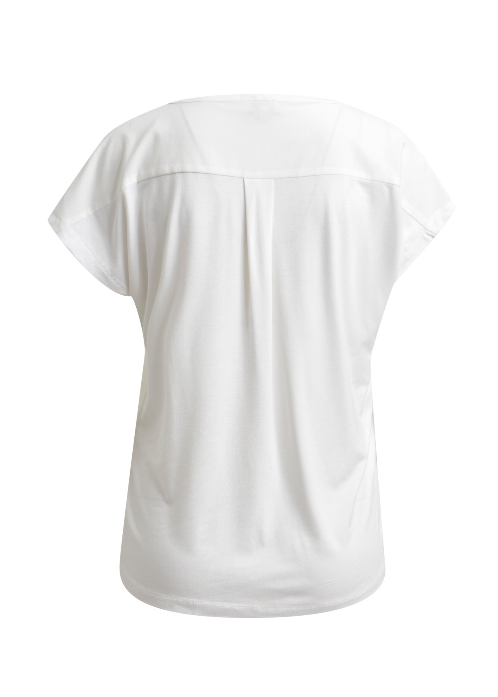 Milano Sleeveless blouseshirt w jersey back and chiffon front, w chestpo