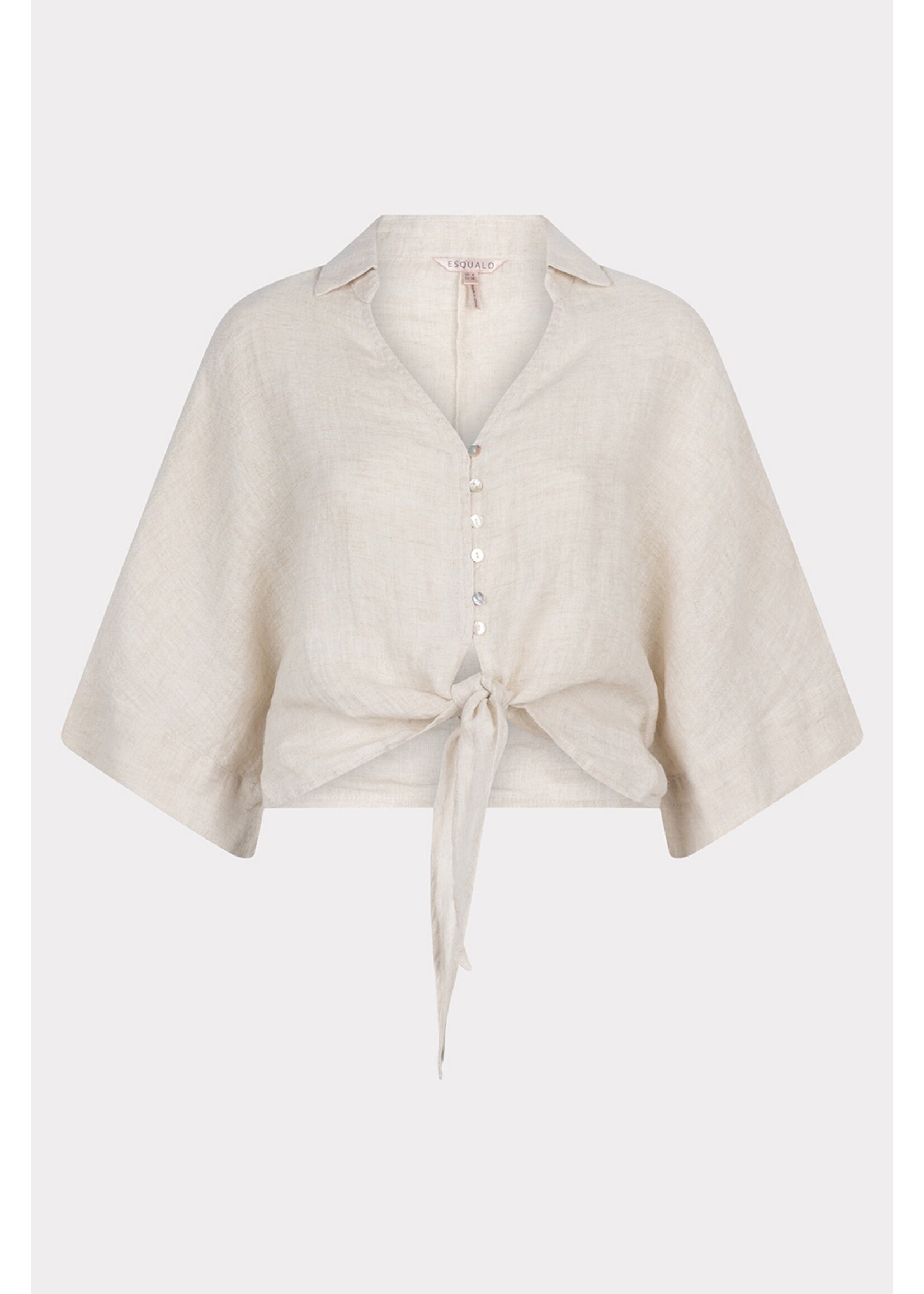 EsQualo Blouse short knot linen natural