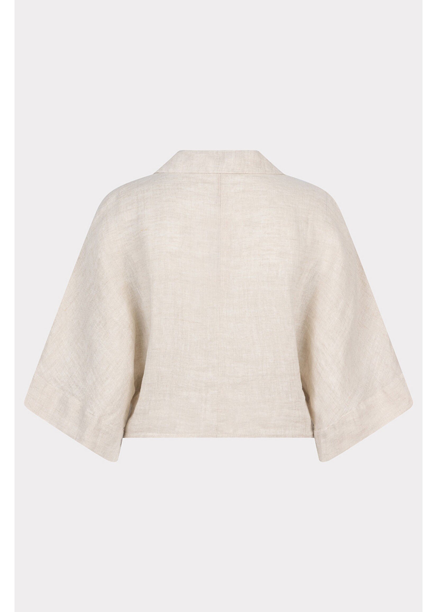 EsQualo Blouse short knot linen natural