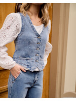 Red Button Waistcoat light stone