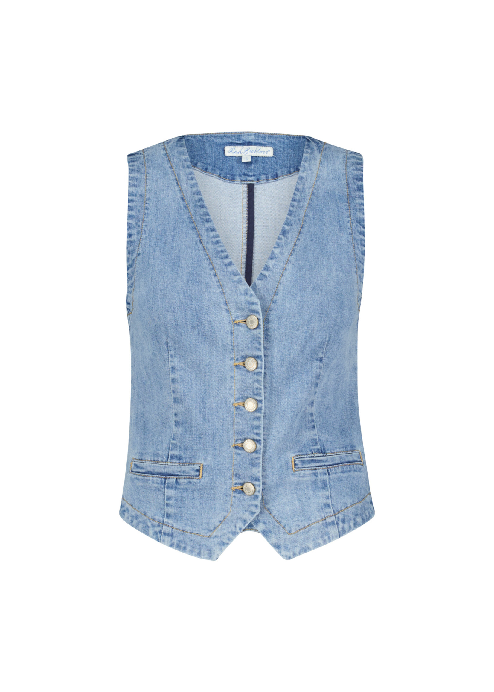 Red Button Waistcoat light stone