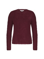 Red Button Fuzzy Puff sleeve