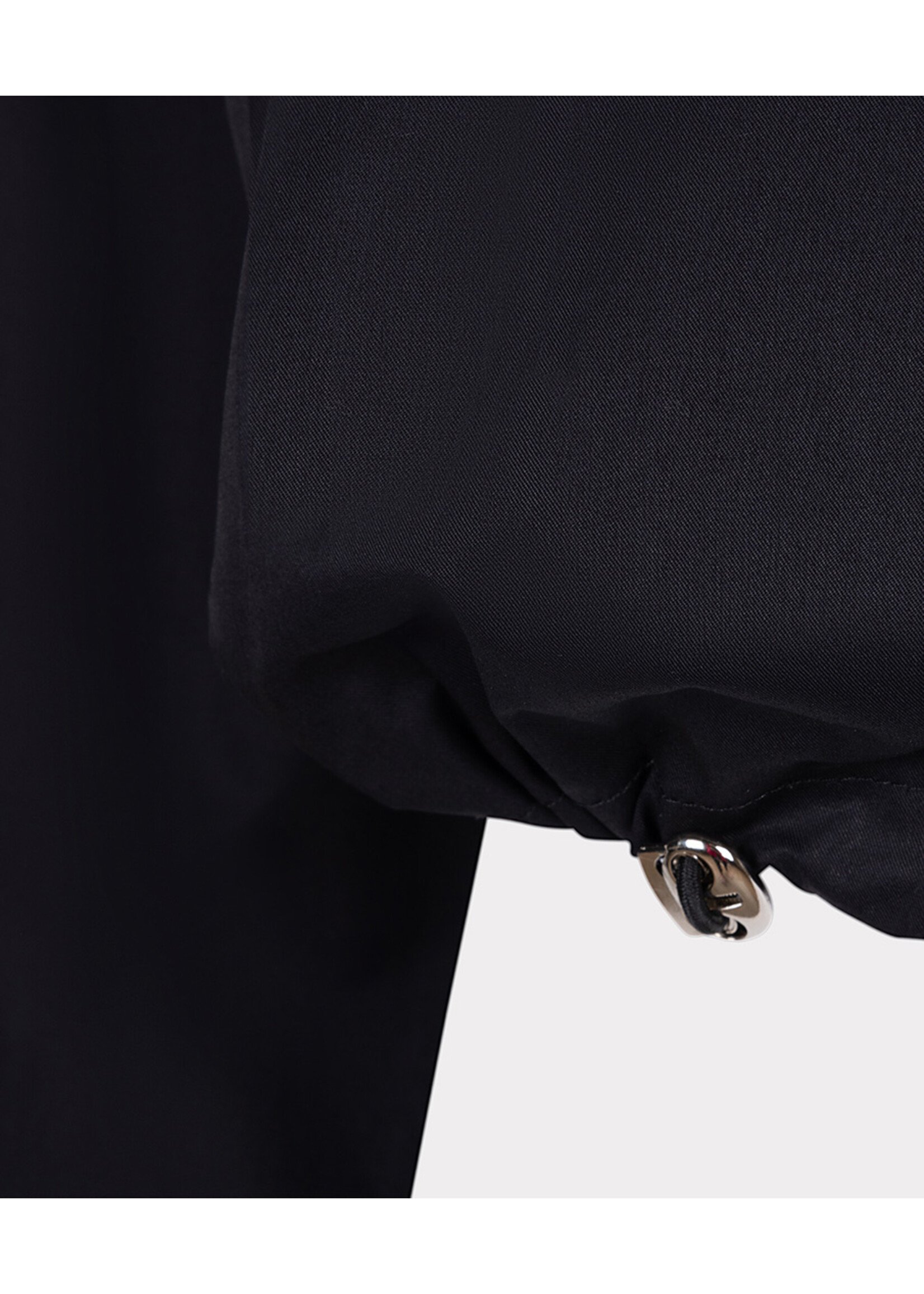 EsQualo Blouse cropped drawstring poplin