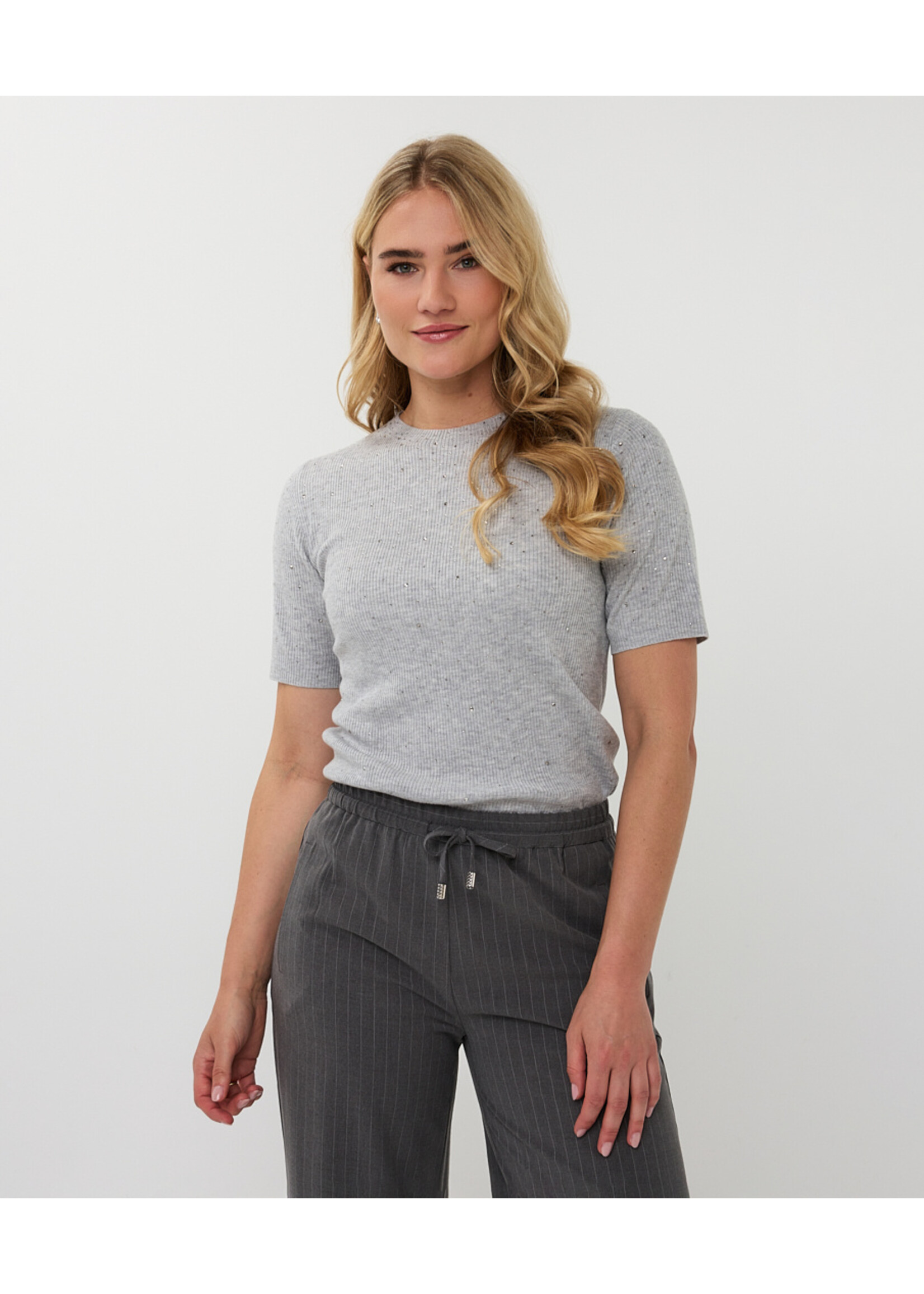 EsQualo Top rib s/slve studs