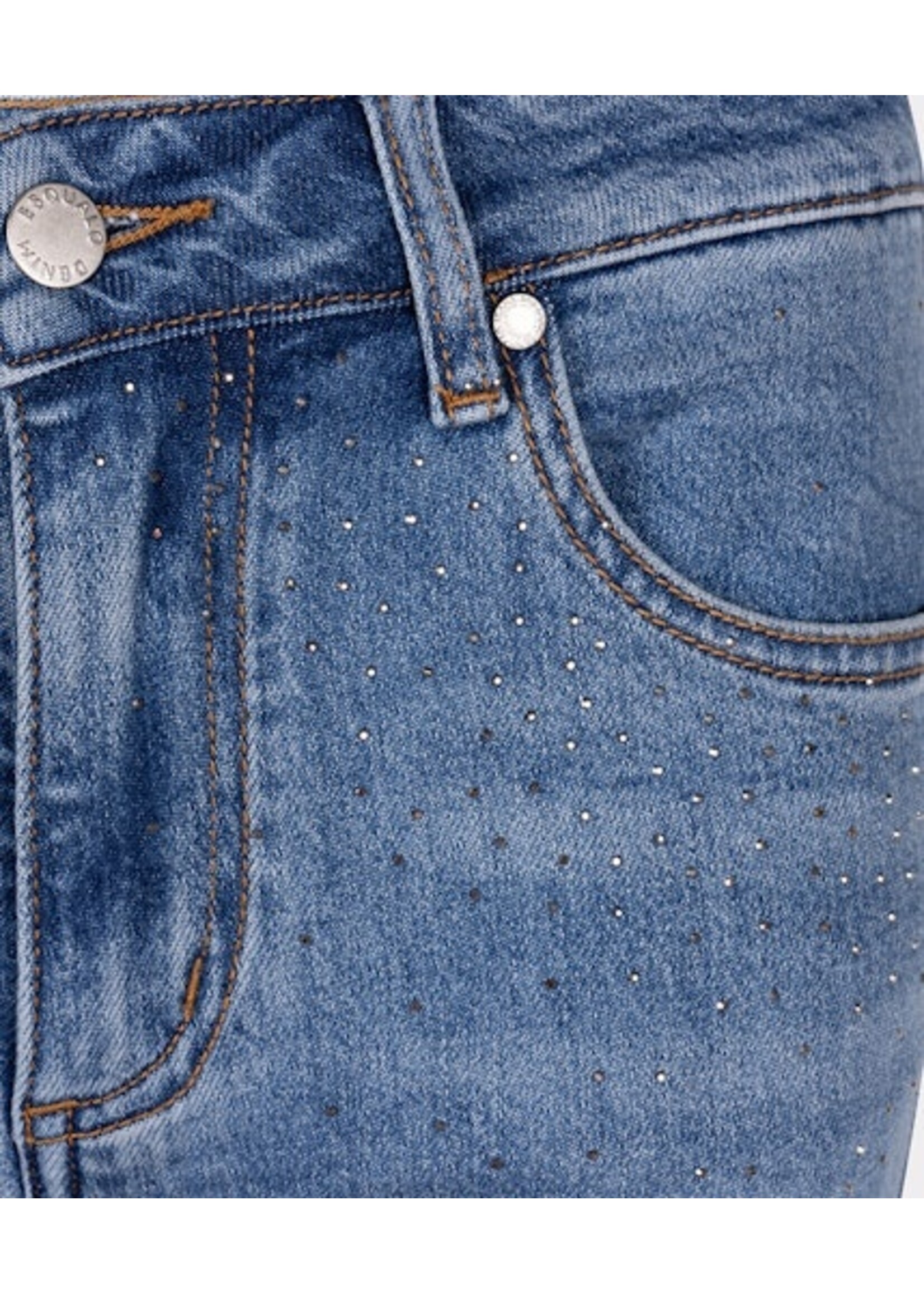 EsQualo Trousers straight embellished jeans