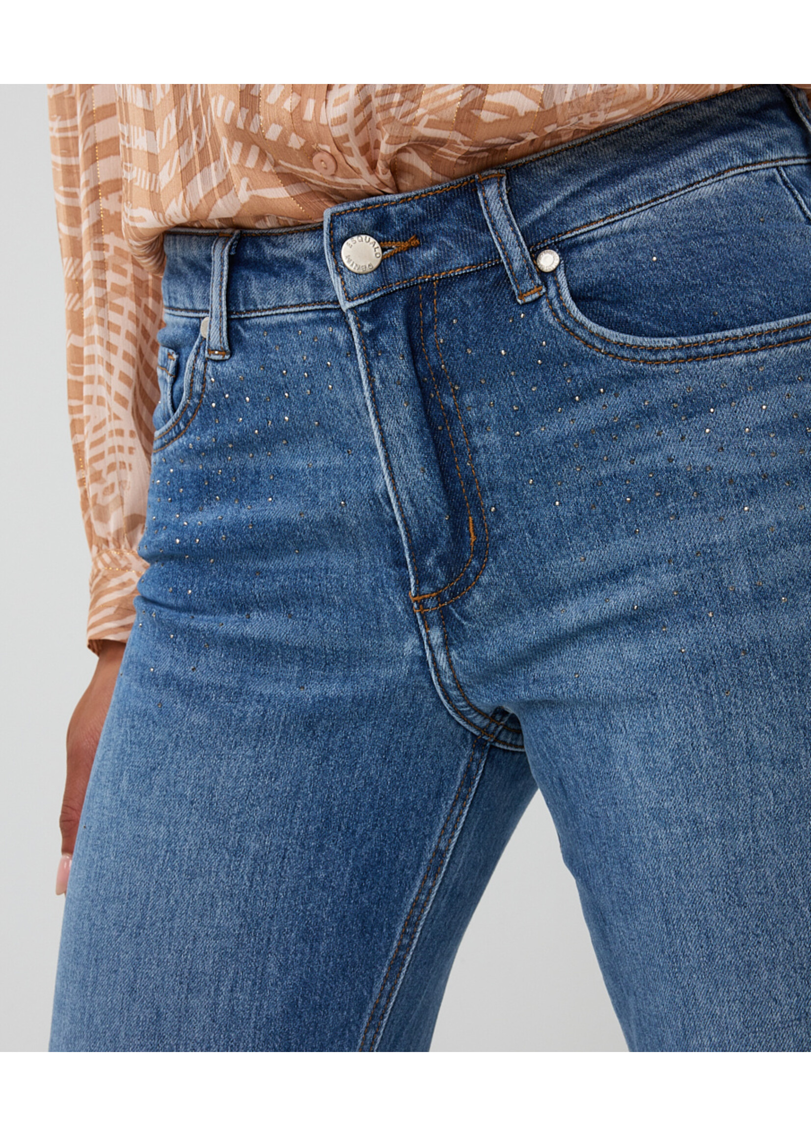 EsQualo Trousers straight embellished jeans