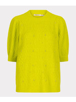 EsQualo Sweater pearls cable s/slvs