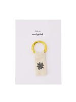 Zusss ansichtkaart sleutelhanger klavertje wit/groen