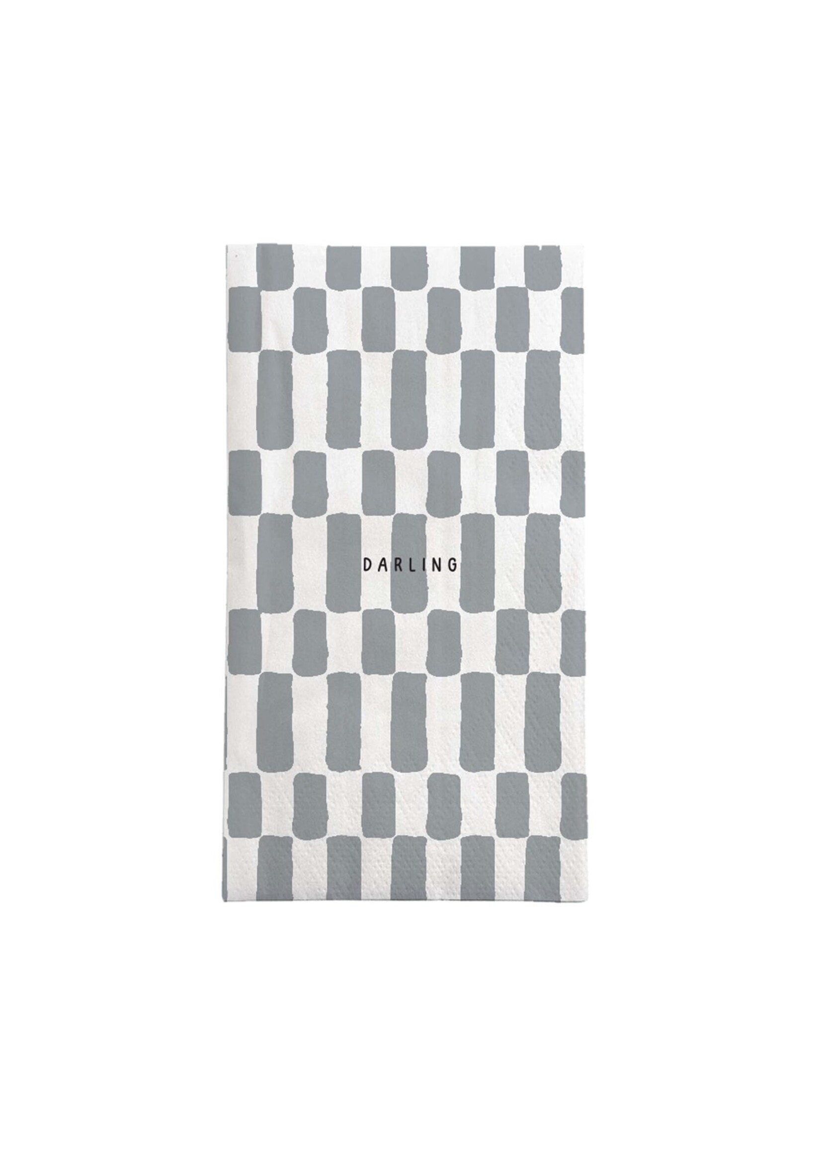 Zusss servetten rechthoek darling wit/grijsblauw