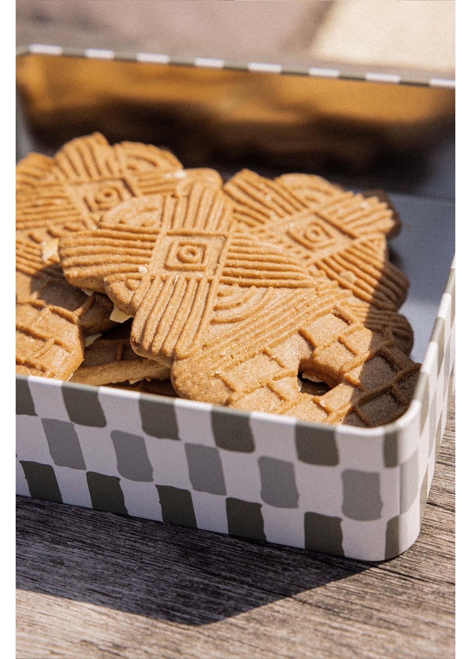 Zusss koekblik hartje rood/grijs/groen