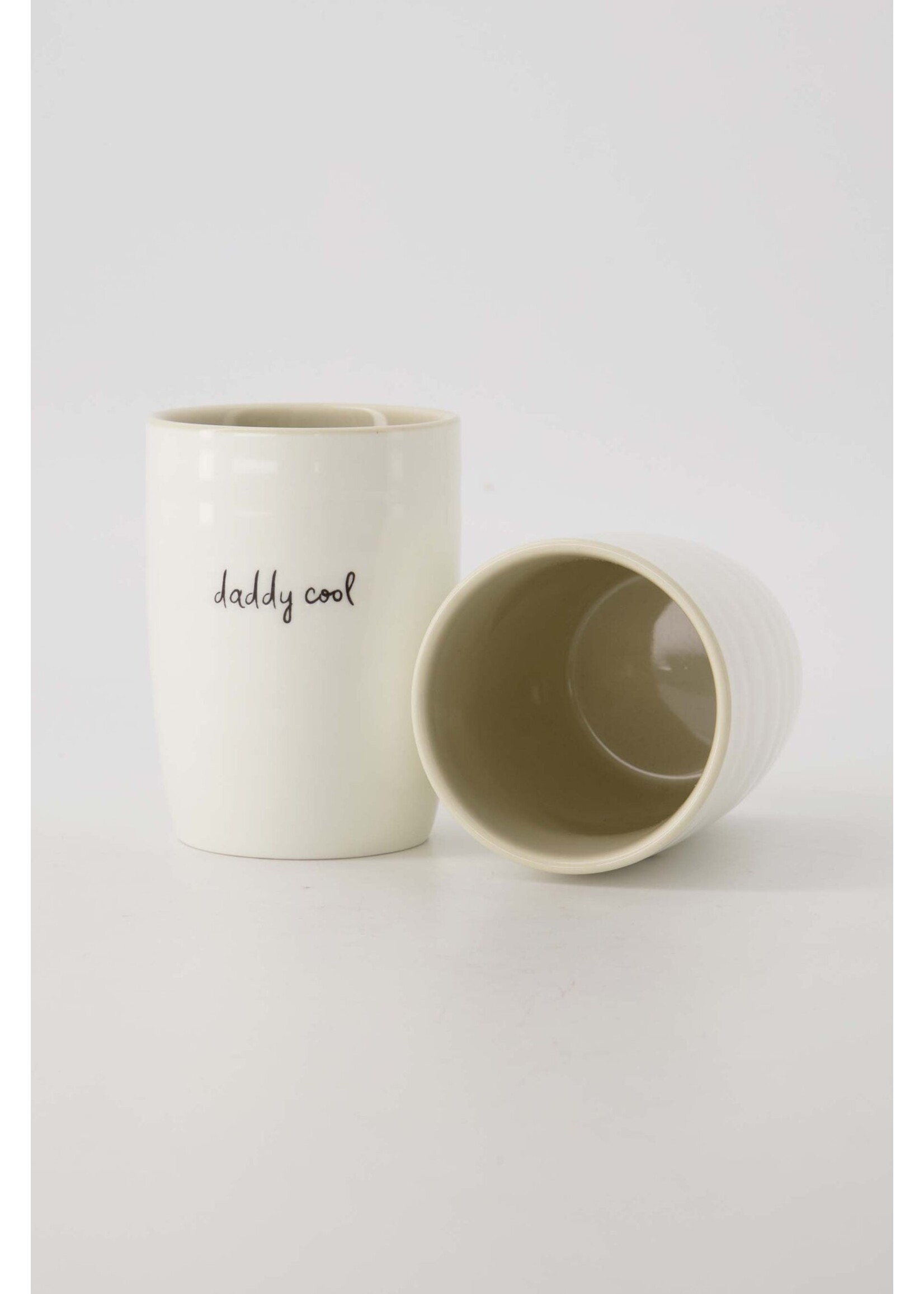 Zusss koffiemok daddy cool wit/zand/zwart