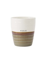 Zusss koffiemok kusje grijsblauw/wit