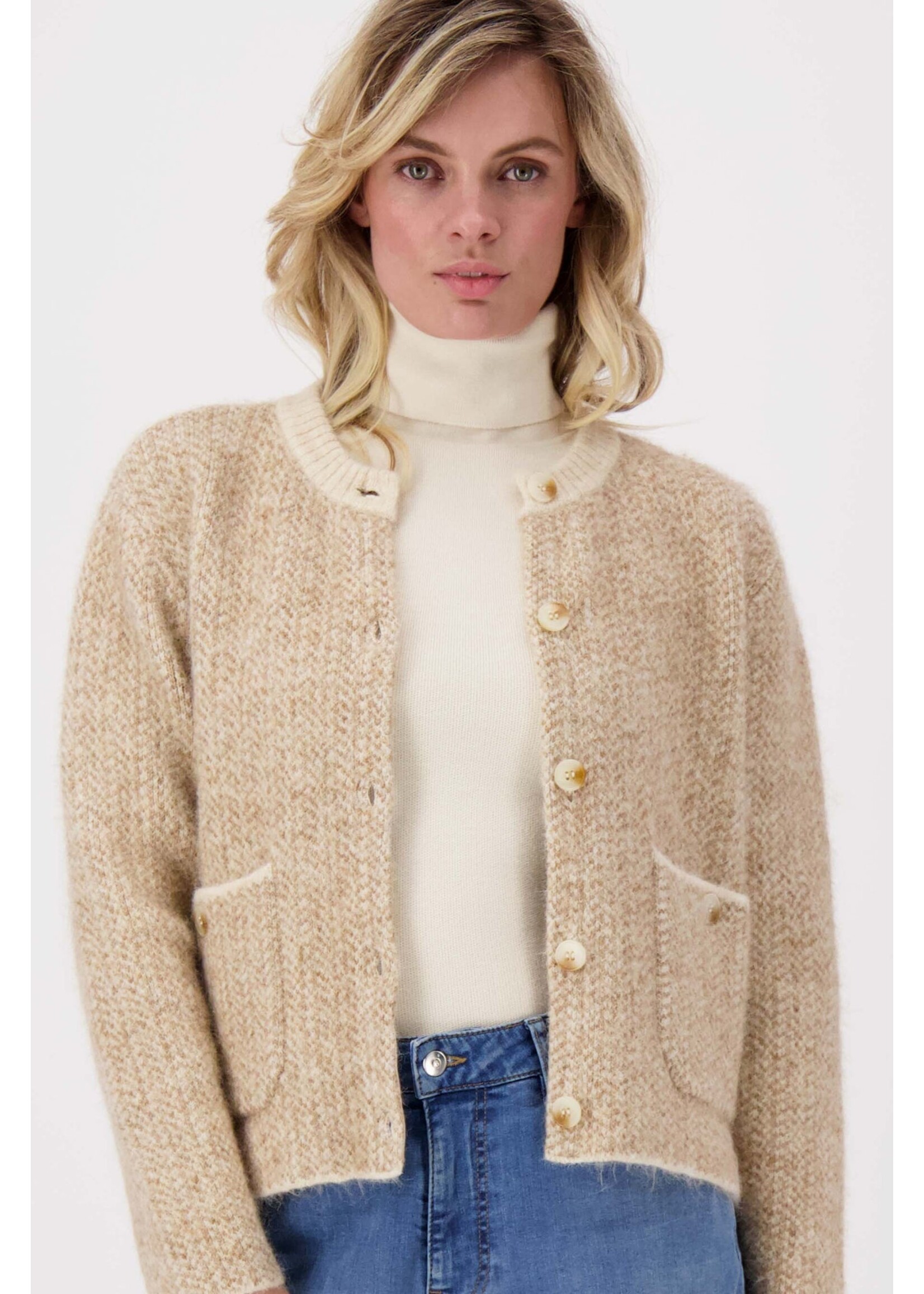 Zusss jacquard vest met visgraat structuur