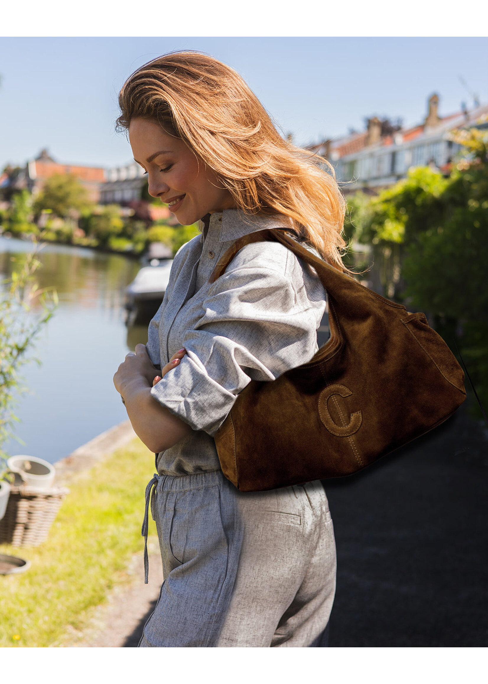 Chabo Bags Suede Sophie Shopper Cognac