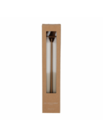 Jens Living LED Dinerkaars Ribbel wit/taupe set van 2
