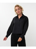 EsQualo Blouse rhinestones striped