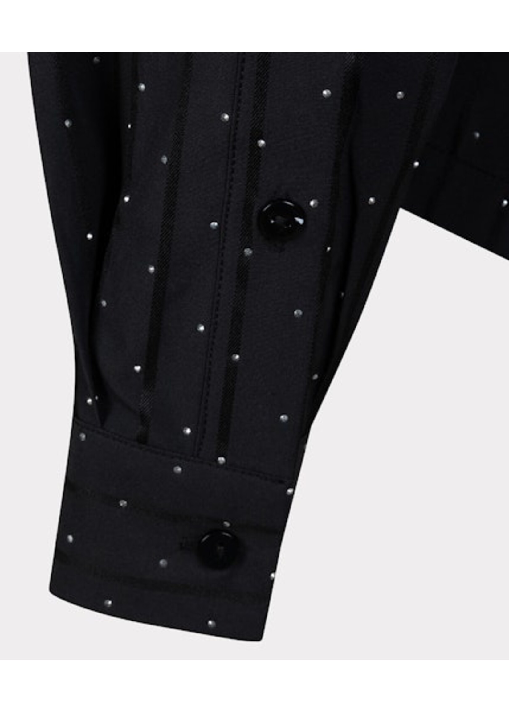 EsQualo Blouse rhinestones striped