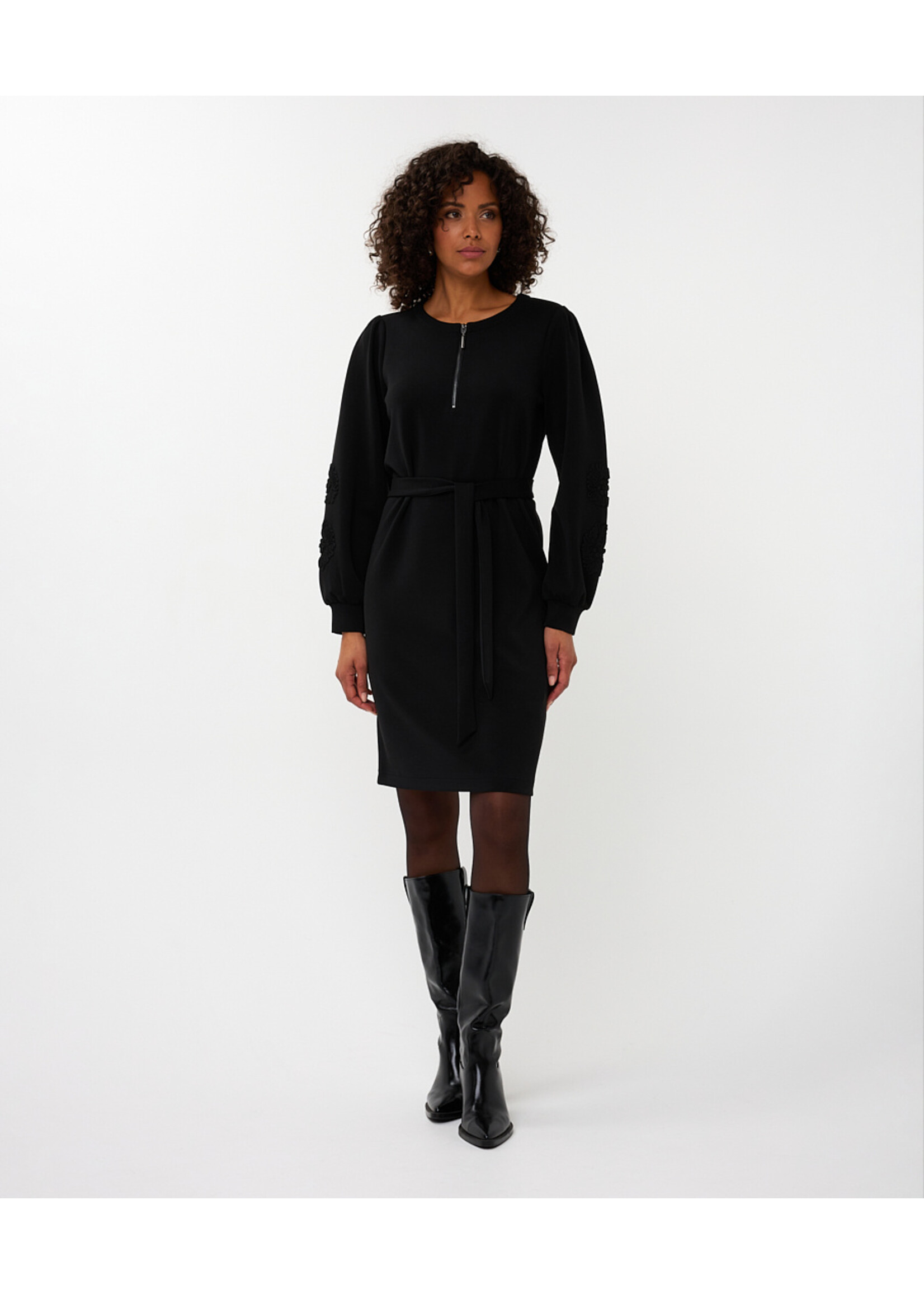 EsQualo Dress tape embroidery model black