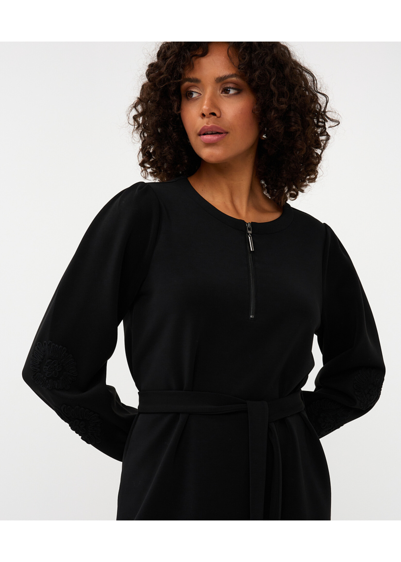 EsQualo Dress tape embroidery model black