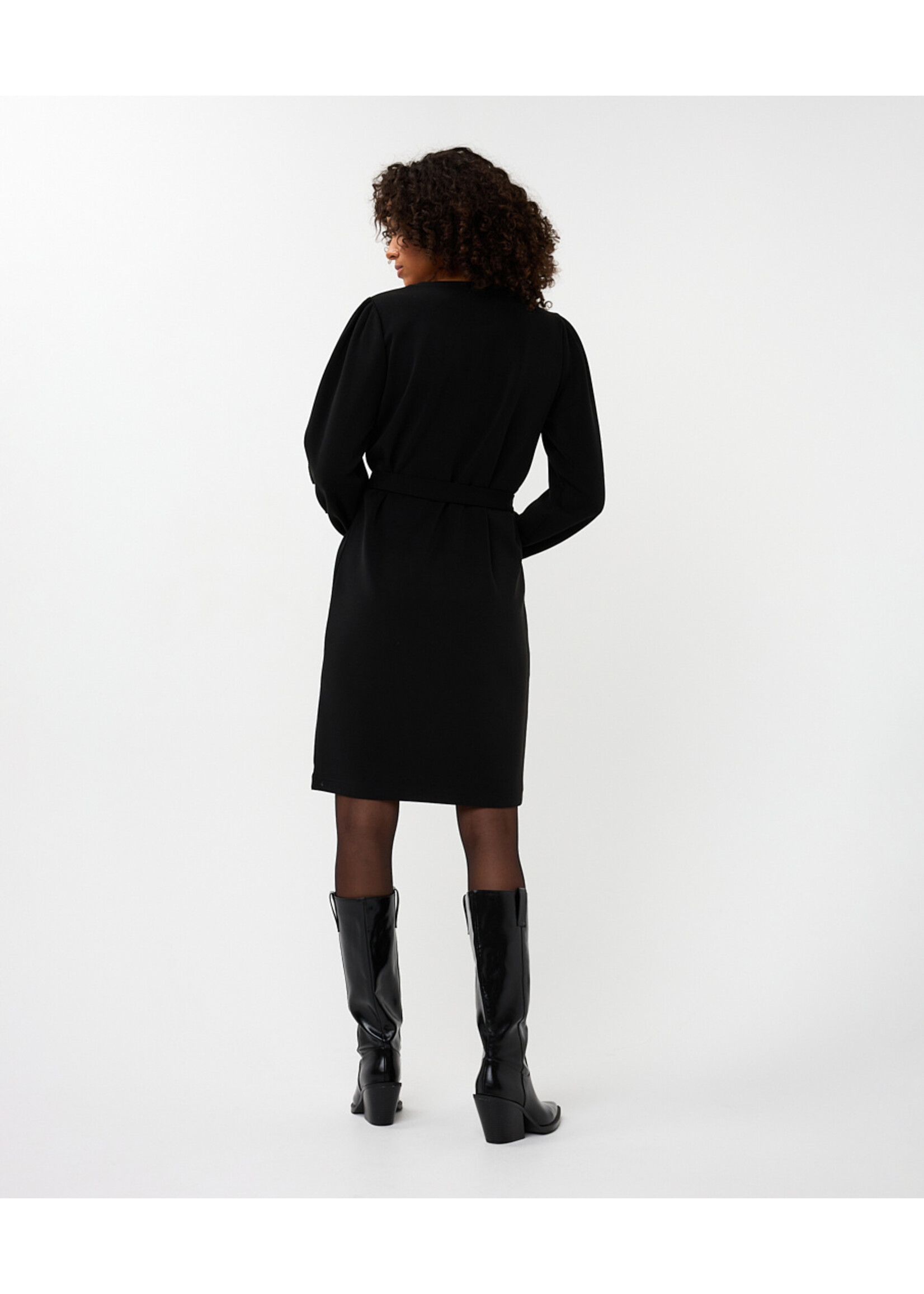 EsQualo Dress tape embroidery model black